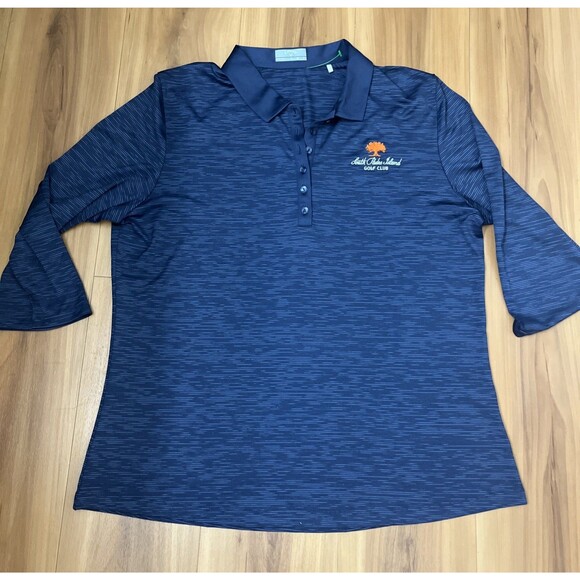 CALLAWAY Women’s Opti-Dri L/S Polo Shirt South Padre Island Golf Club Blue XL - Picture 1 of 11